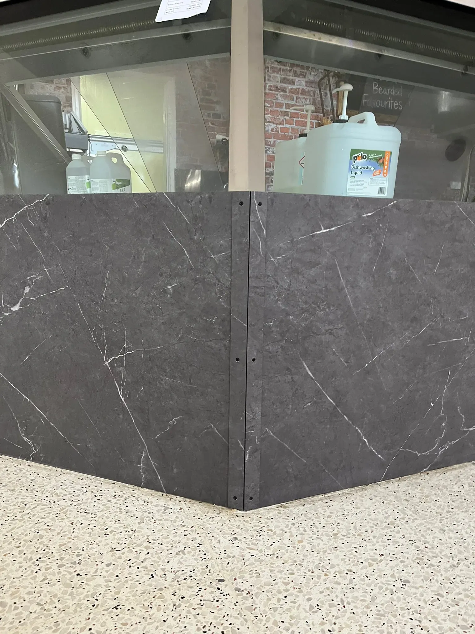 McCourt St Lobby Refurb, after stone counter
