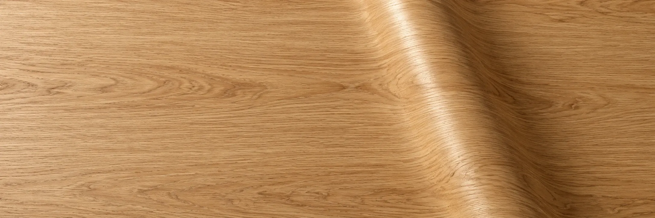 Oak-effect architectural vinyl with a straight diagonal bend
